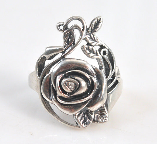 Vintage Avon Sterling Silver Rose Ring