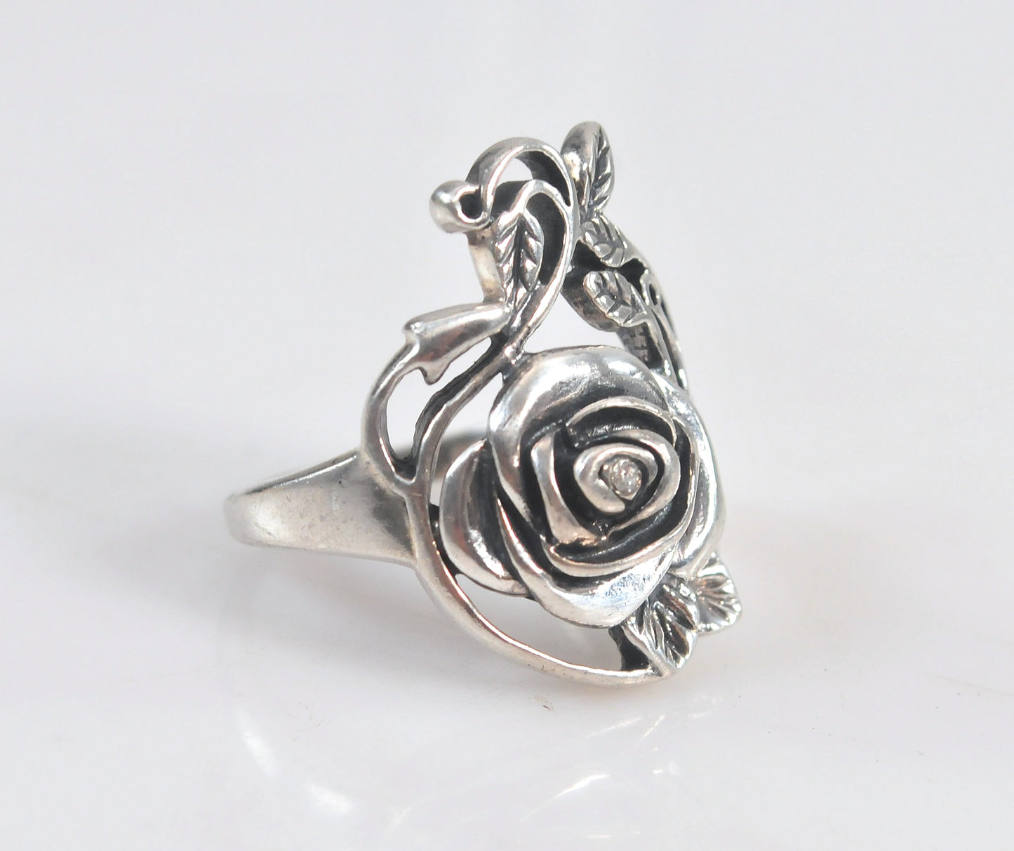 Vintage Avon Sterling Silver Rose Ring