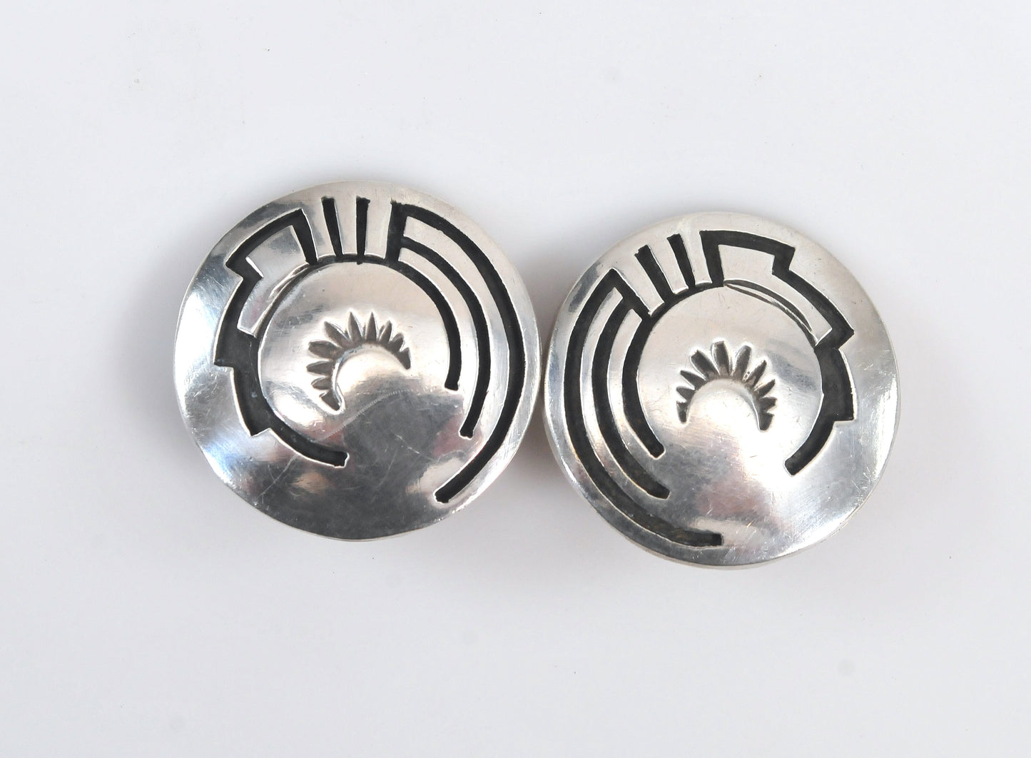 Southwestern Sterling Silver Clip On Earrings