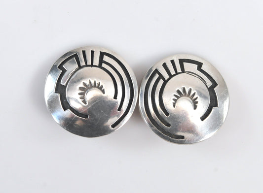Southwestern Sterling Silver Clip On Earrings