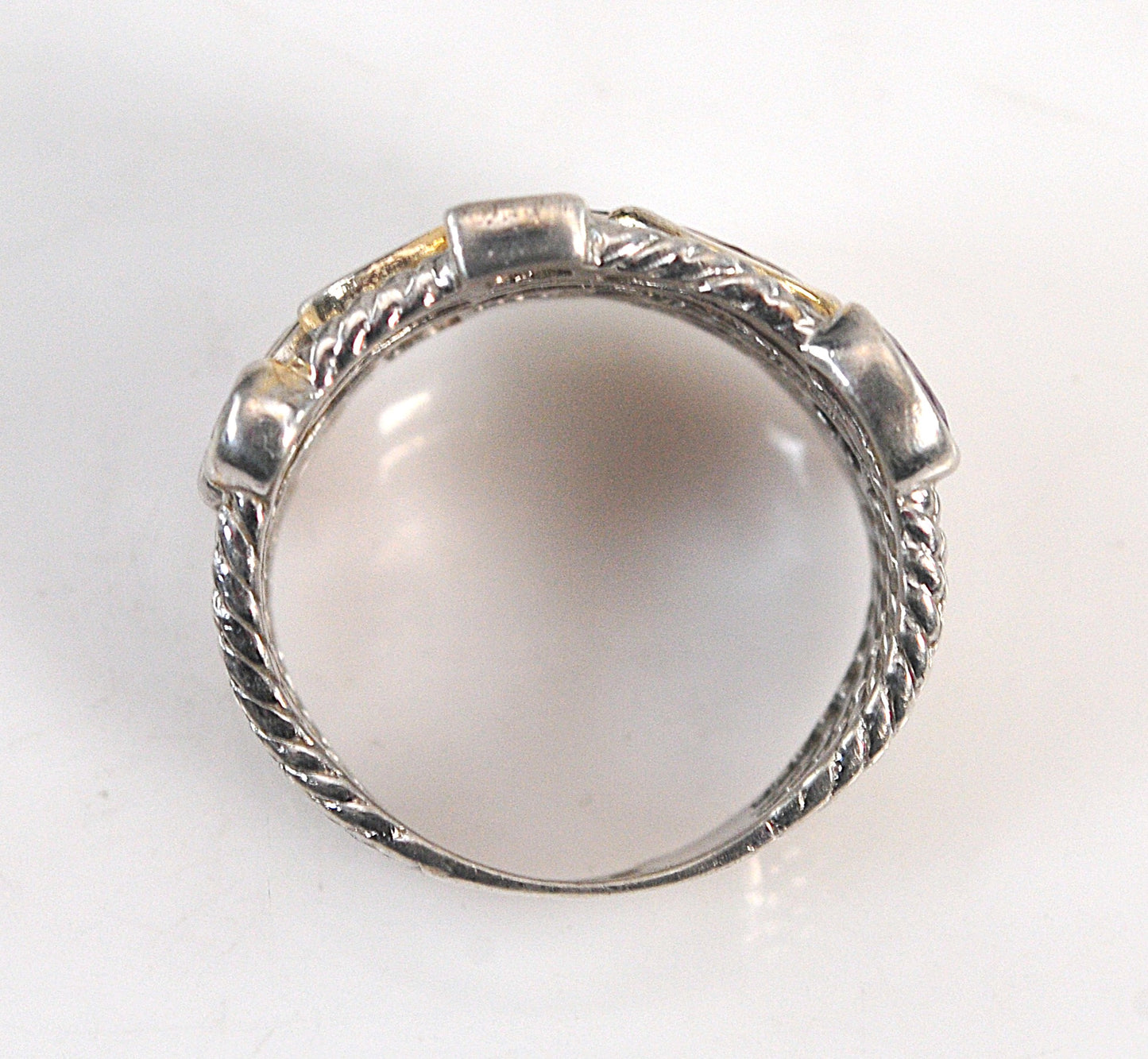 925 Sterling Silver Wide Multi-Strand Gemstone Ring