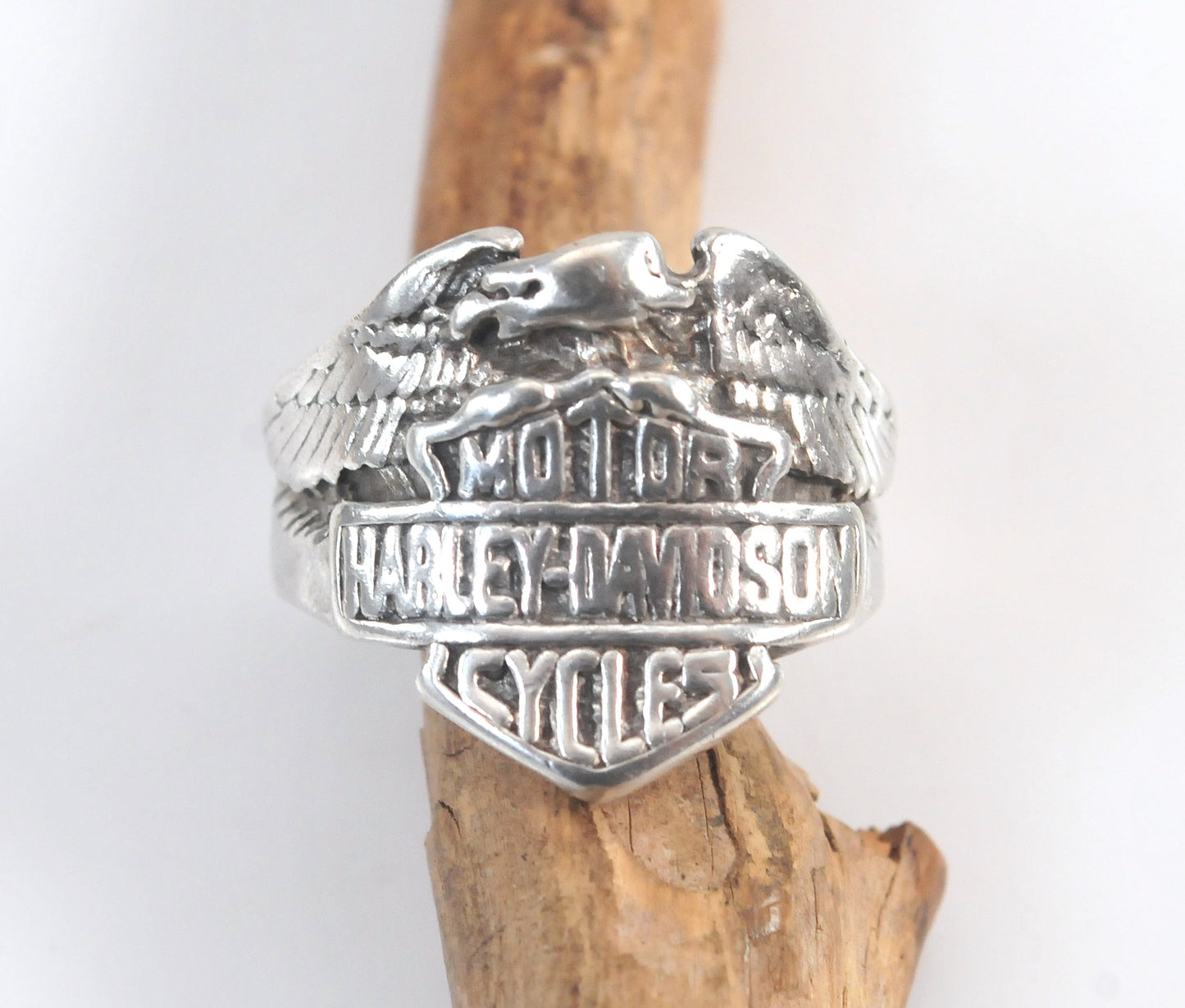 Vintage Sterling Silver Harley Davidson Eagle Ring