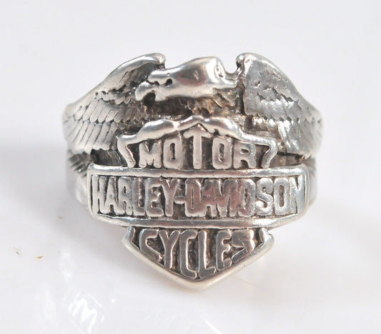 Vintage Sterling Silver Harley Davidson Eagle Ring