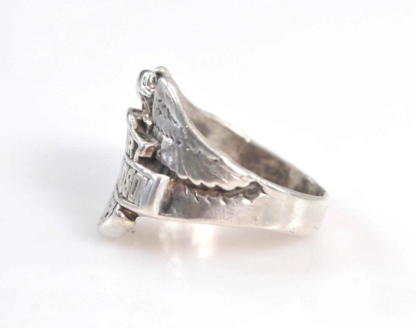 Vintage Sterling Silver Harley Davidson Eagle Ring