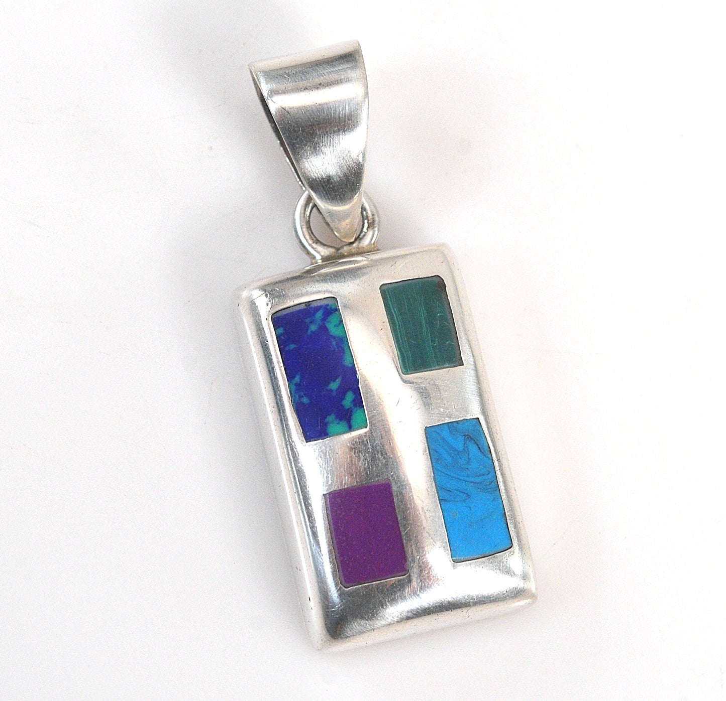 Silpada Sterling Silver Rectangle Multi-Stone Inlay Pendant