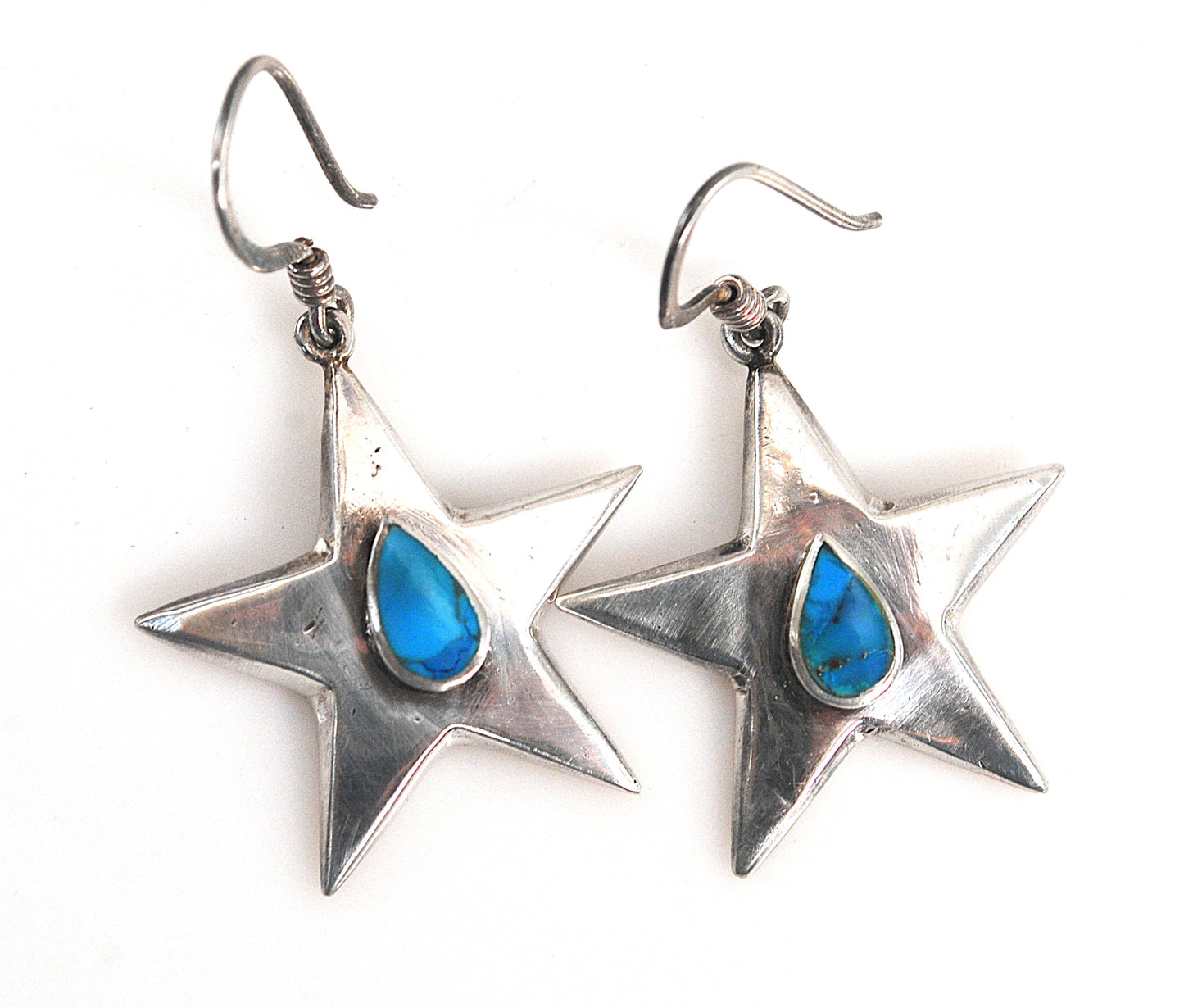 Sterling Silver Turquoise Star Earrings