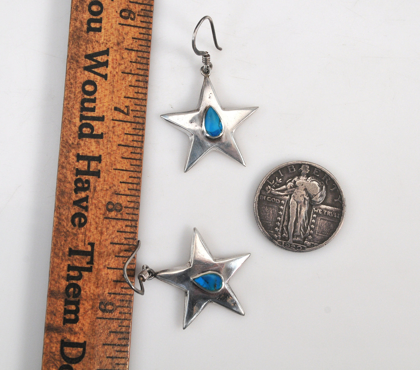 Sterling Silver Turquoise Star Earrings