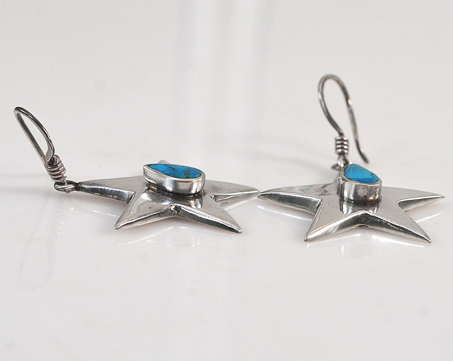 Sterling Silver Turquoise Star Earrings