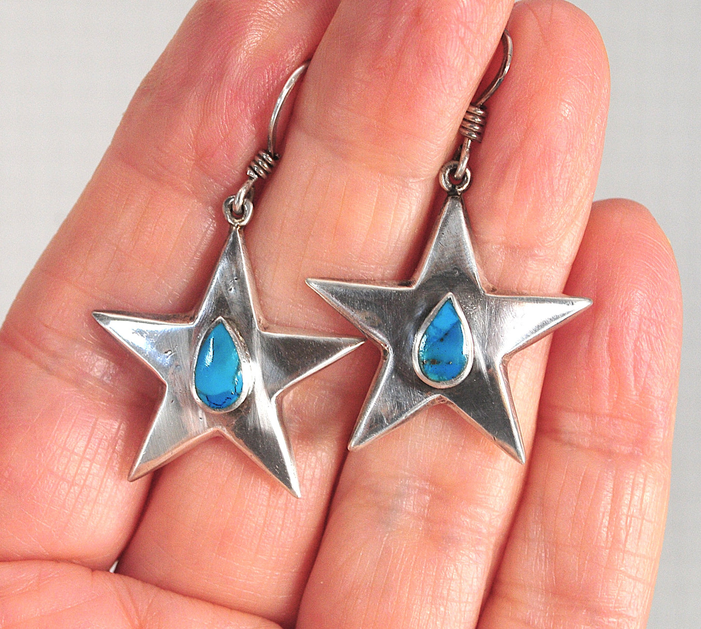 Sterling Silver Turquoise Star Earrings