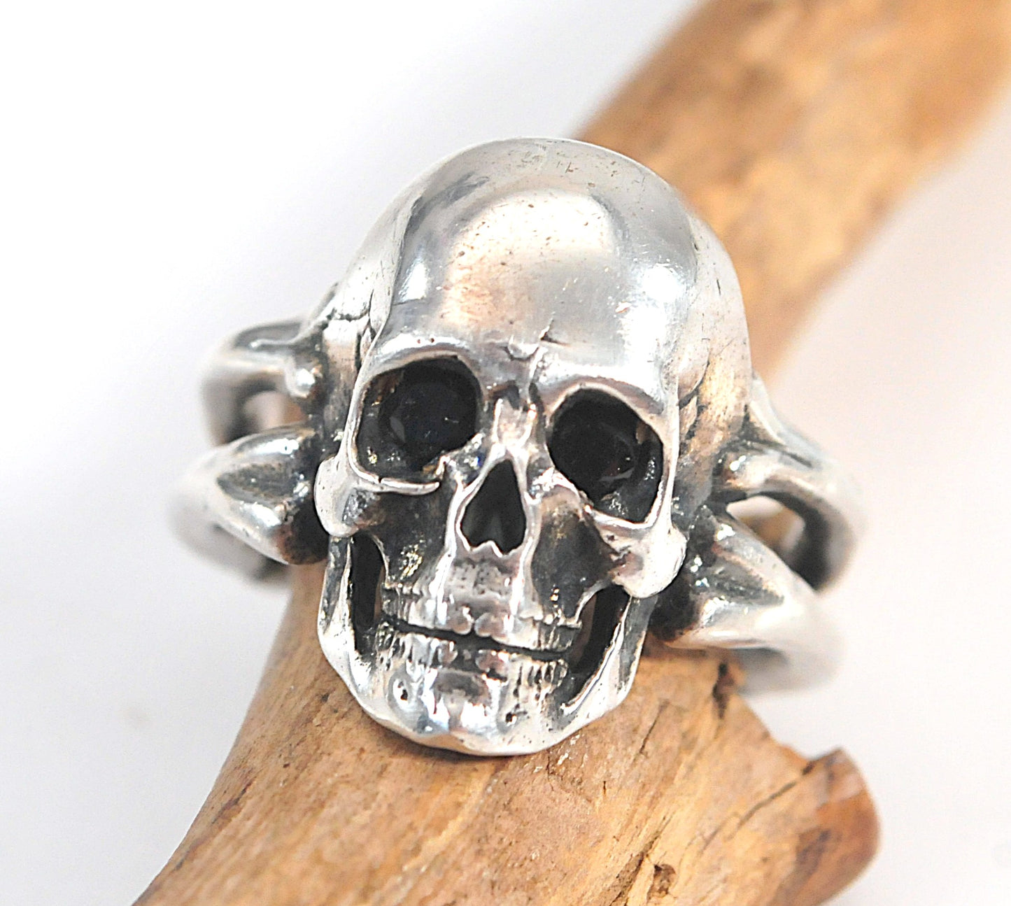 Sterling Silver Bone Skull Ring