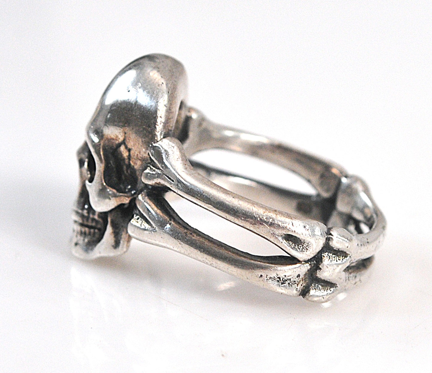 Sterling Silver Bone Skull Ring