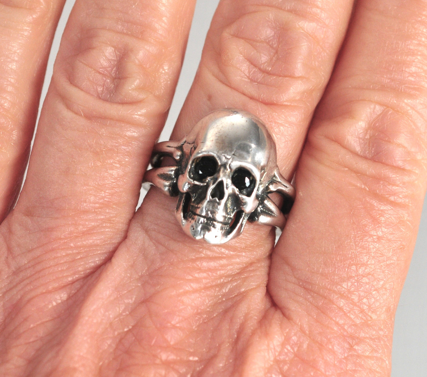 Sterling Silver Bone Skull Ring