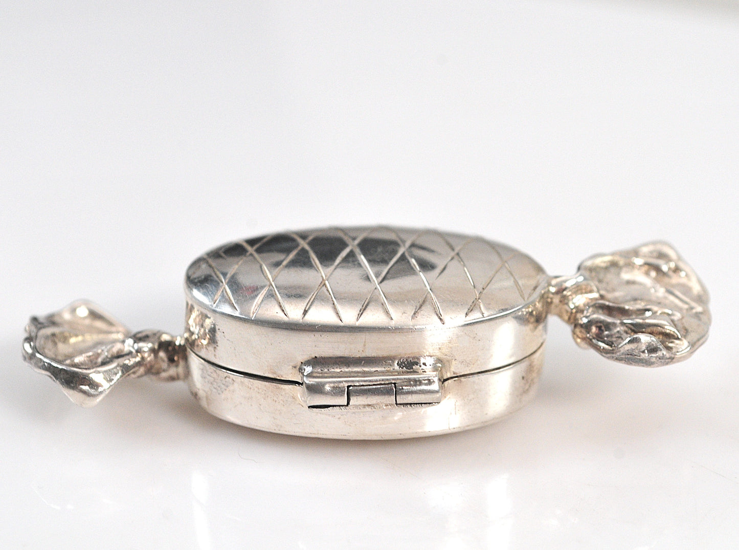 Vintage Sterling Silver Candy Wrapper Pill Box