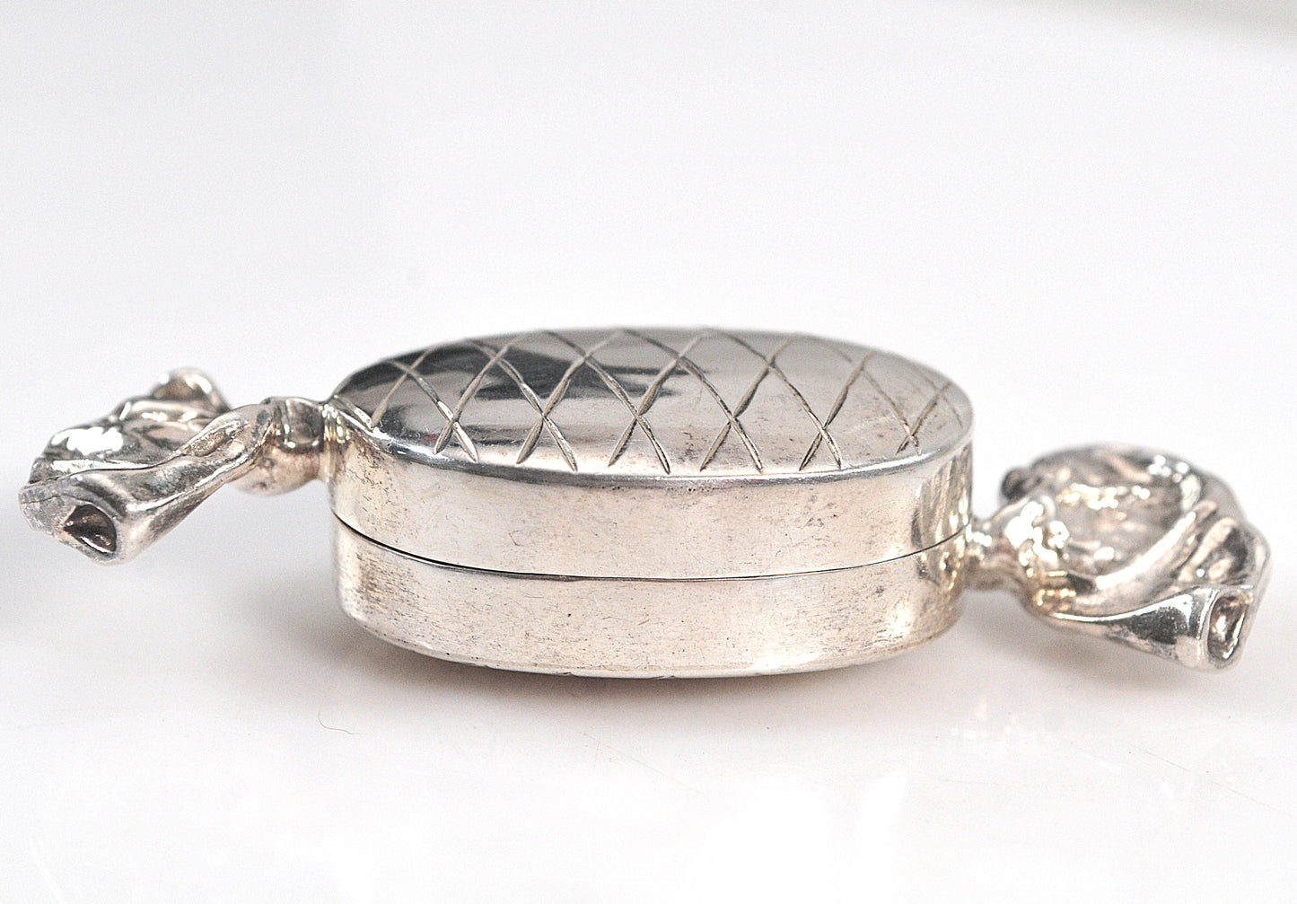 Vintage Sterling Silver Candy Wrapper Pill Box