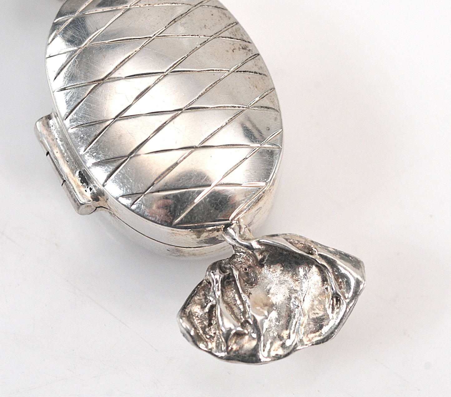 Vintage Sterling Silver Candy Wrapper Pill Box