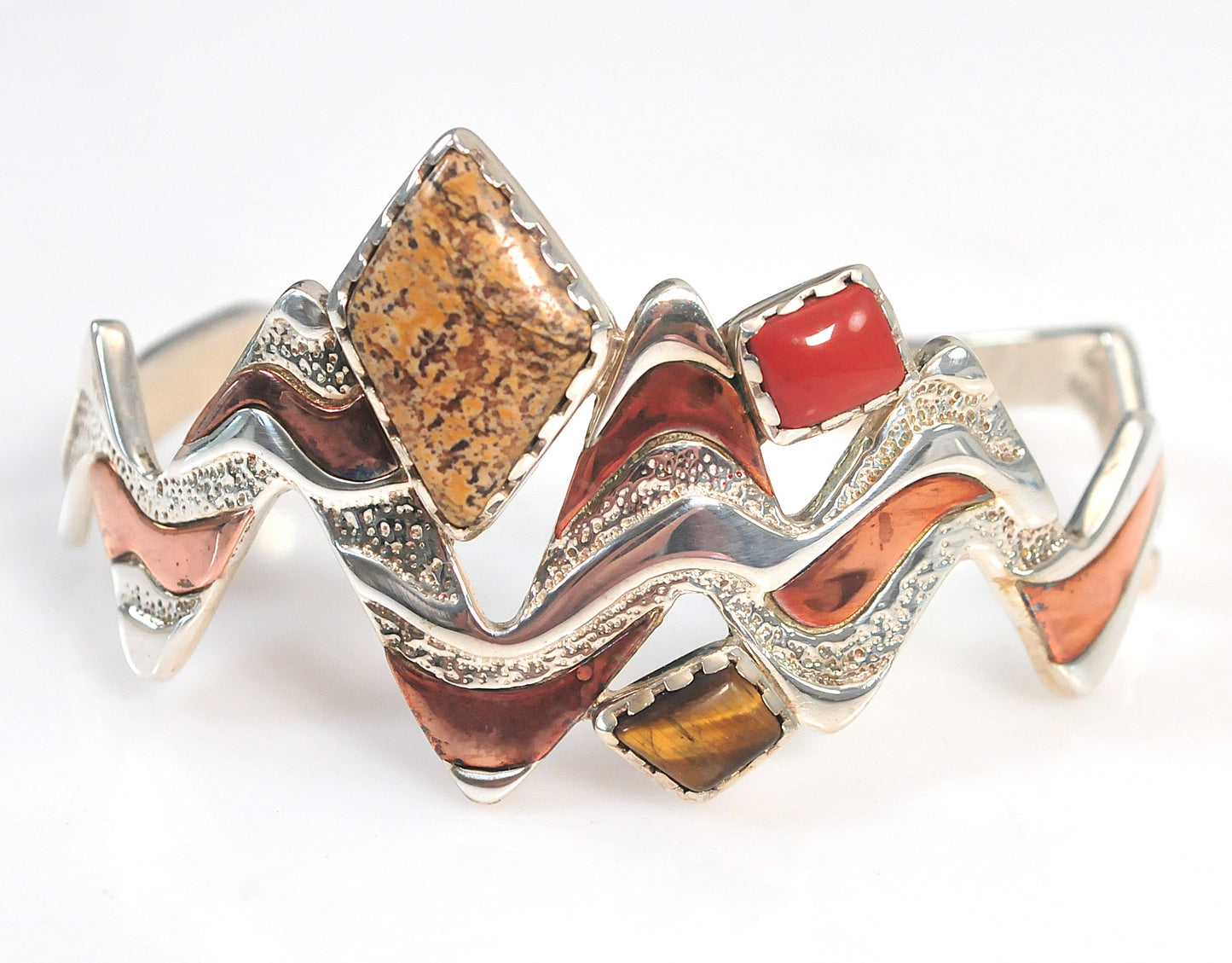 Carolyn Pollack Sterling Silver Copper Four Corners Cuff Bracelet