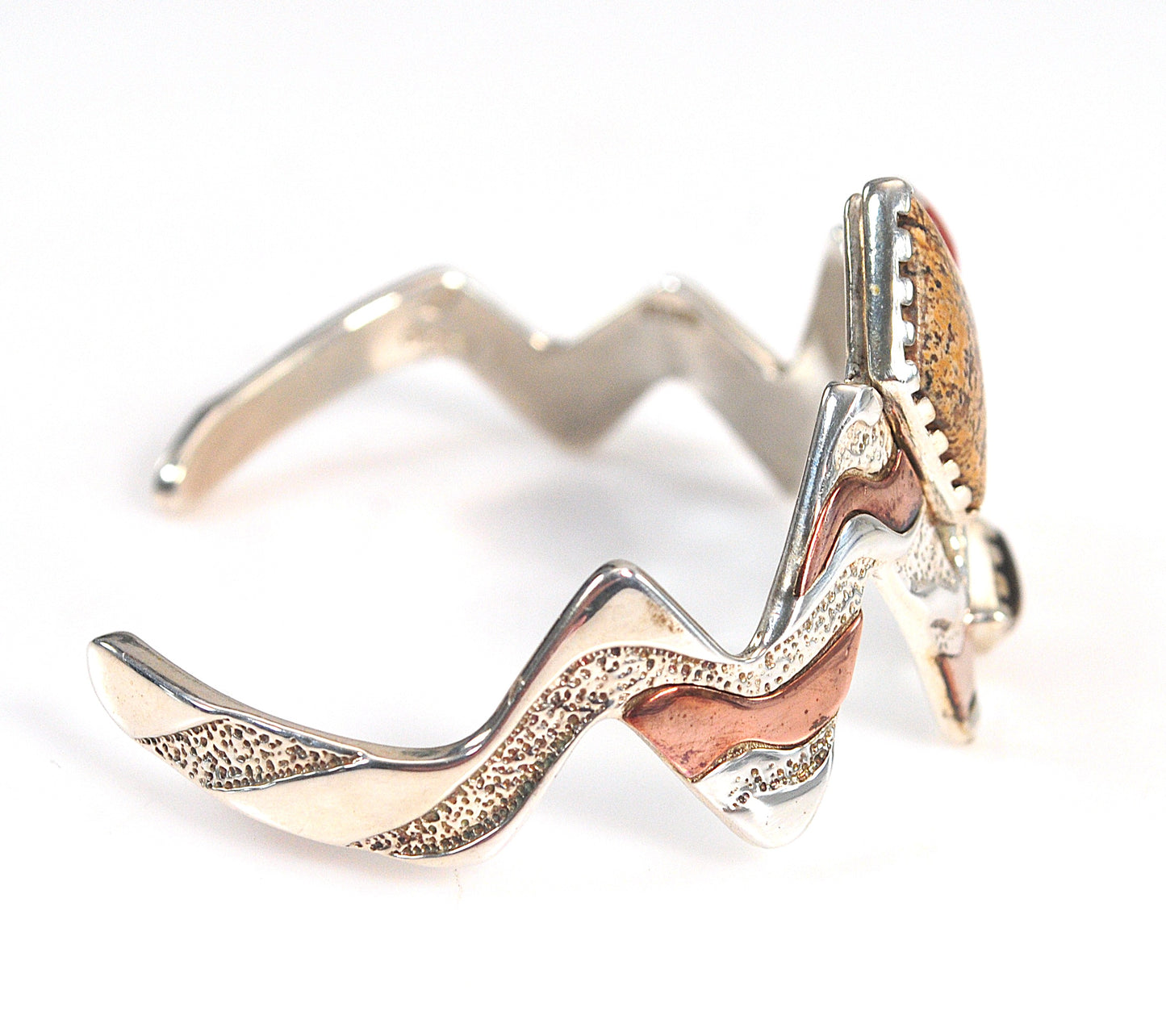 Carolyn Pollack Sterling Silver Copper Four Corners Cuff Bracelet