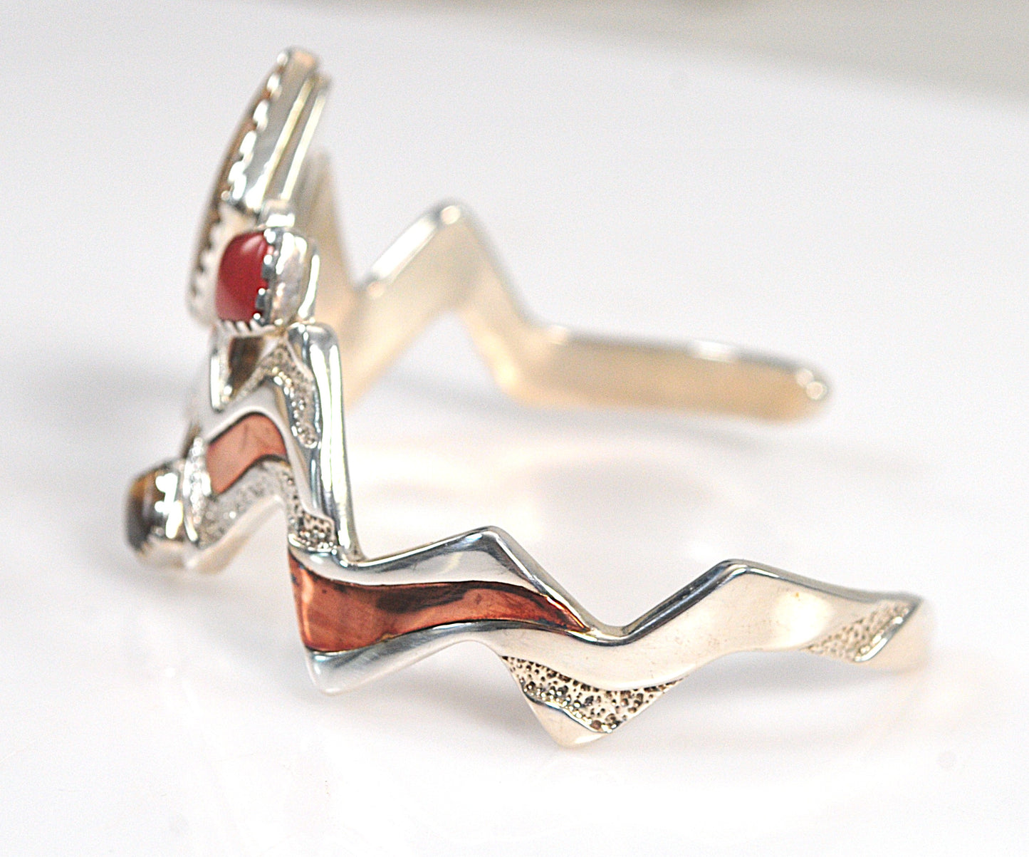 Carolyn Pollack Sterling Silver Copper Four Corners Cuff Bracelet