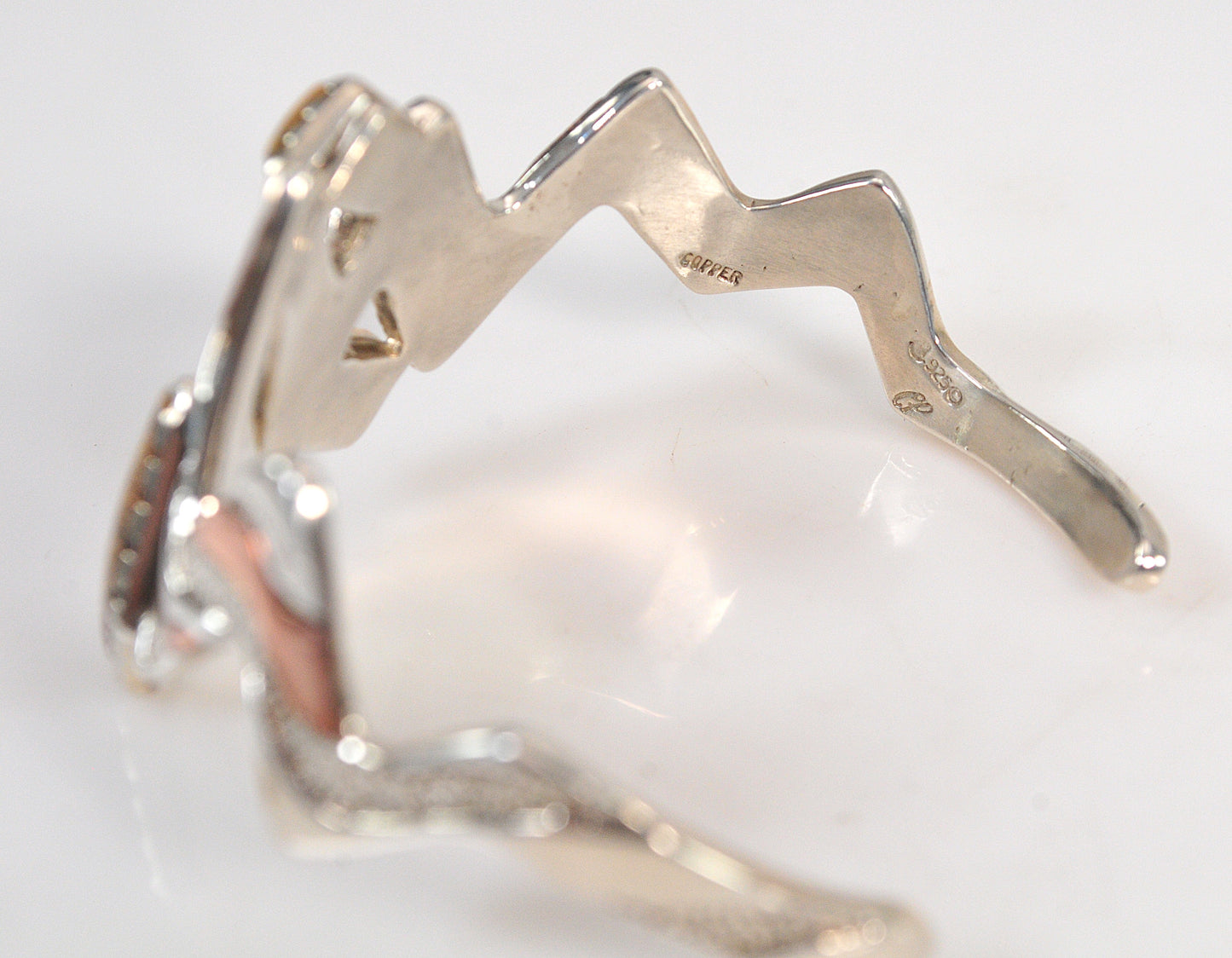 Carolyn Pollack Sterling Silver Copper Four Corners Cuff Bracelet