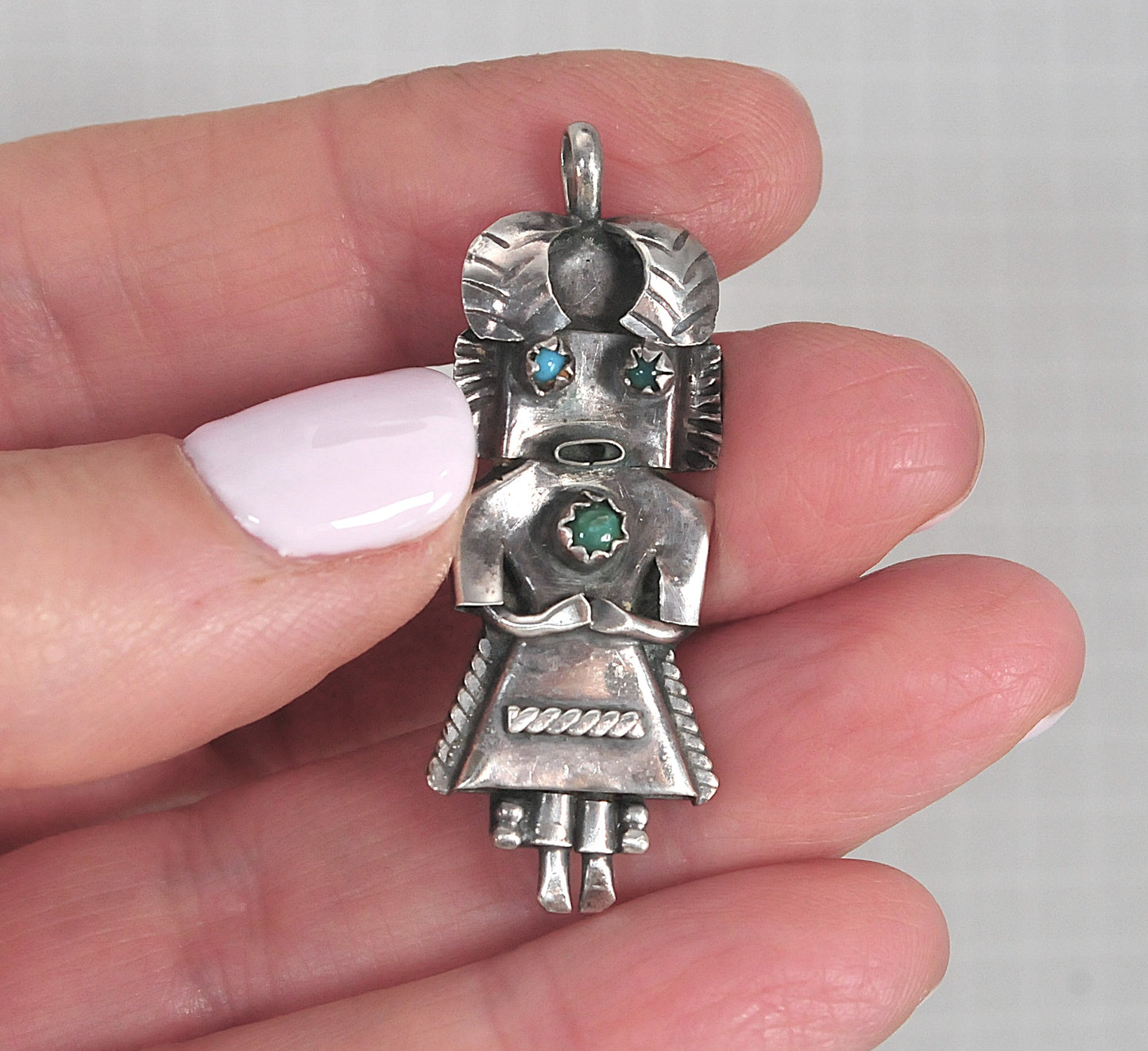 Orville Manygoats Navajo Sterling Silver Kachina Pendant