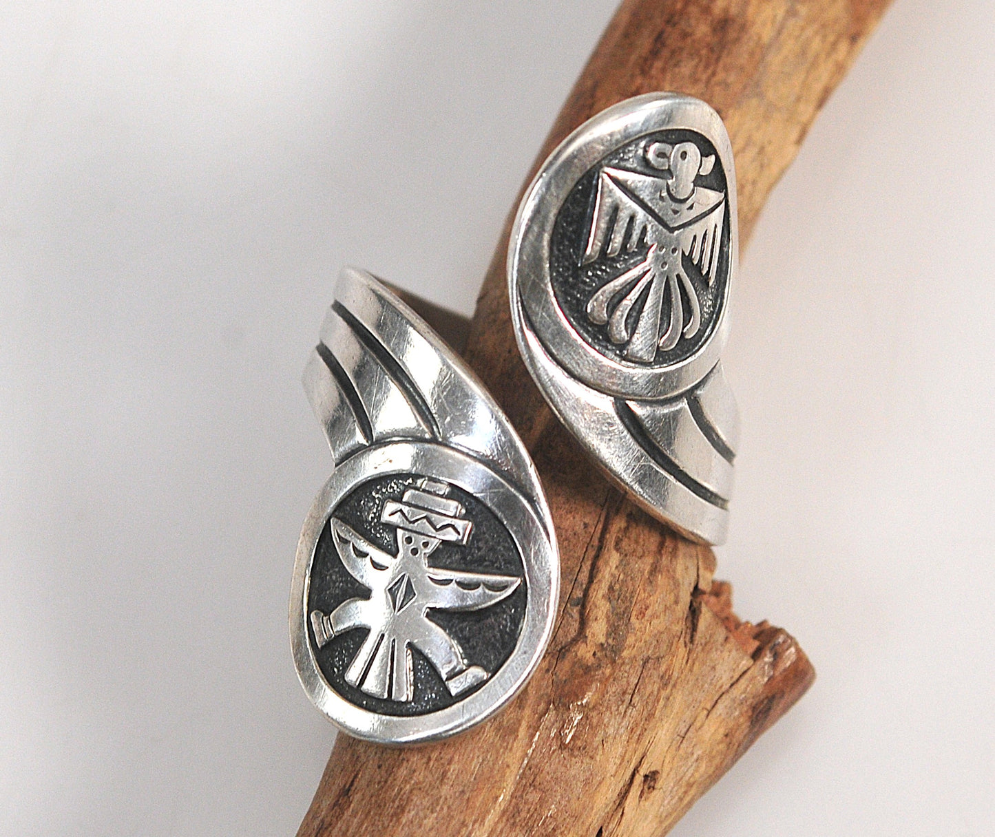 Southwestern Sterling Silver Thunderbird Kachina Ring