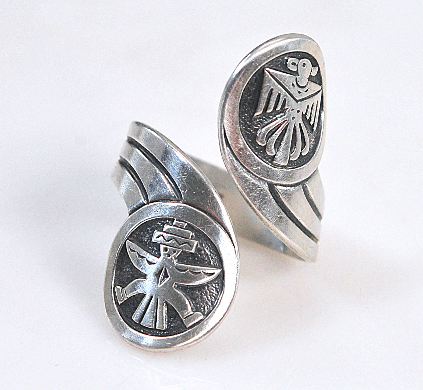 Southwestern Sterling Silver Thunderbird Kachina Ring