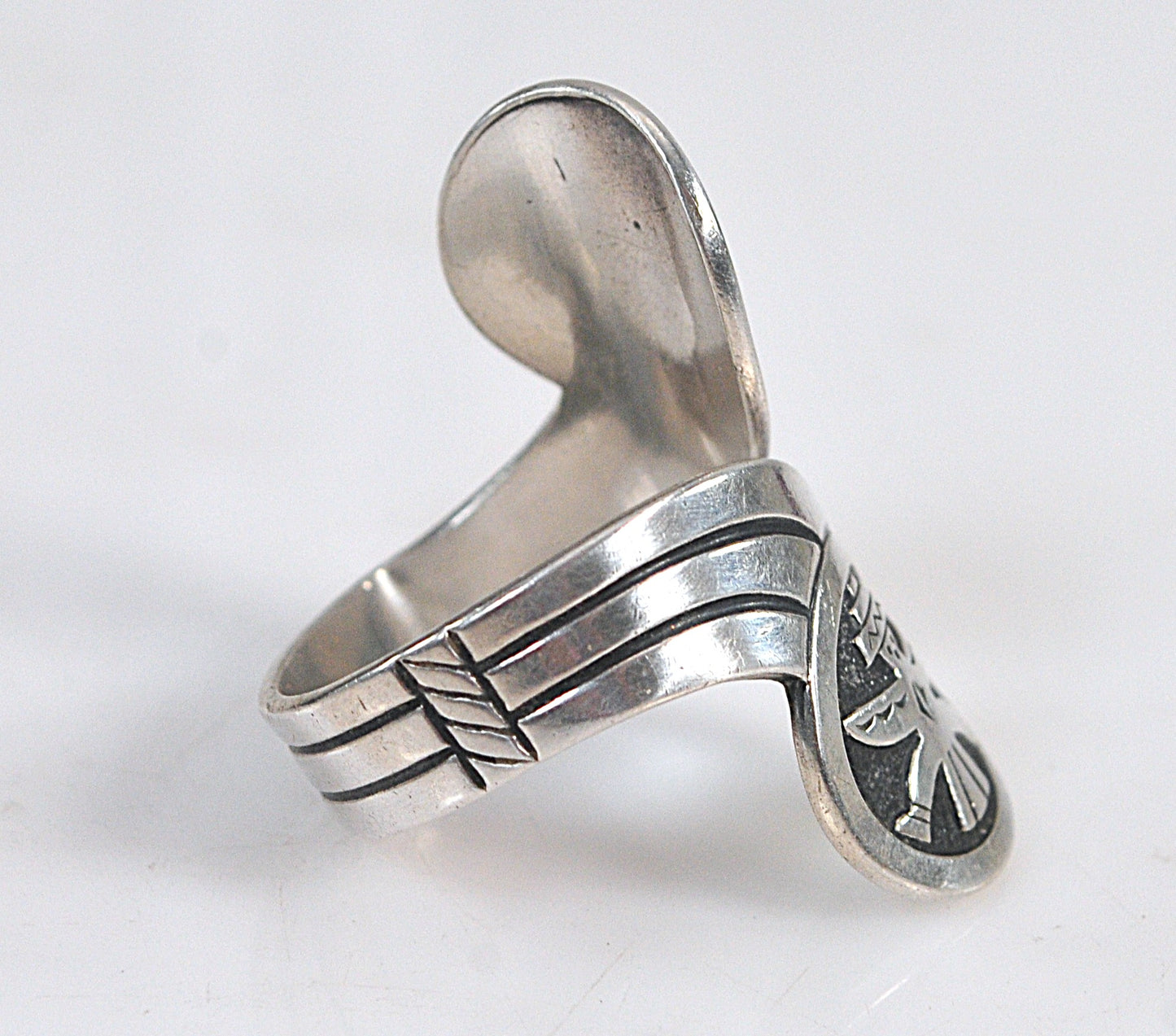 Southwestern Sterling Silver Thunderbird Kachina Ring