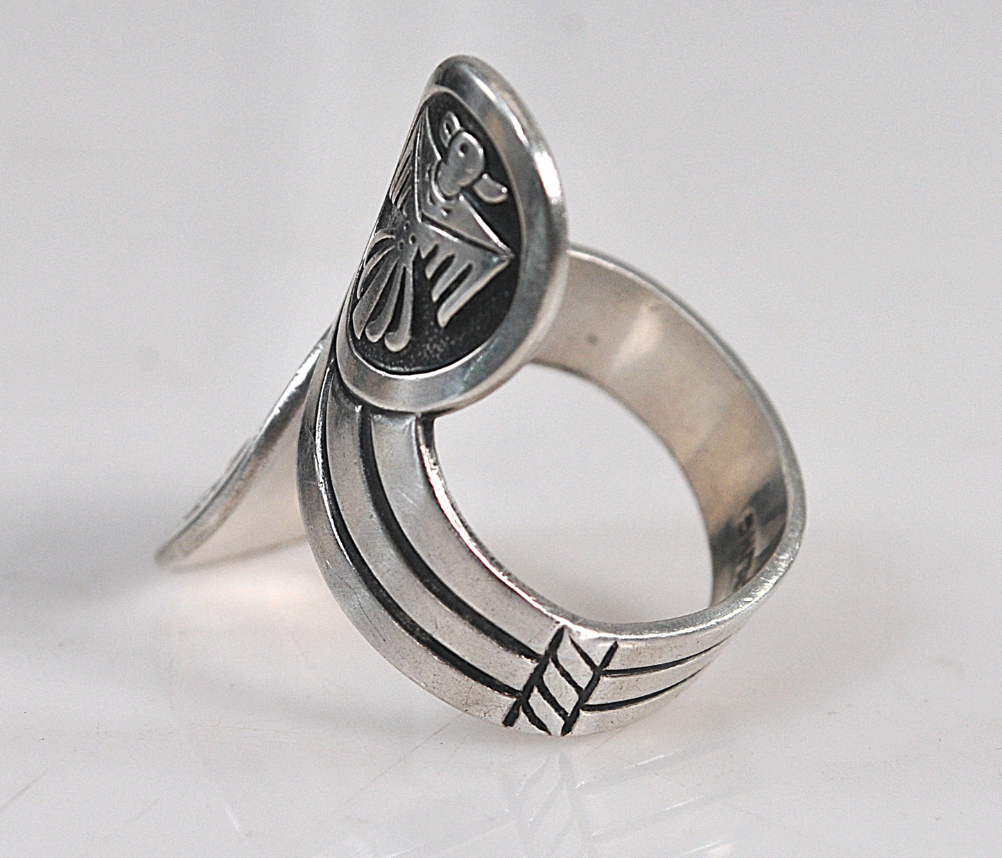 Southwestern Sterling Silver Thunderbird Kachina Ring