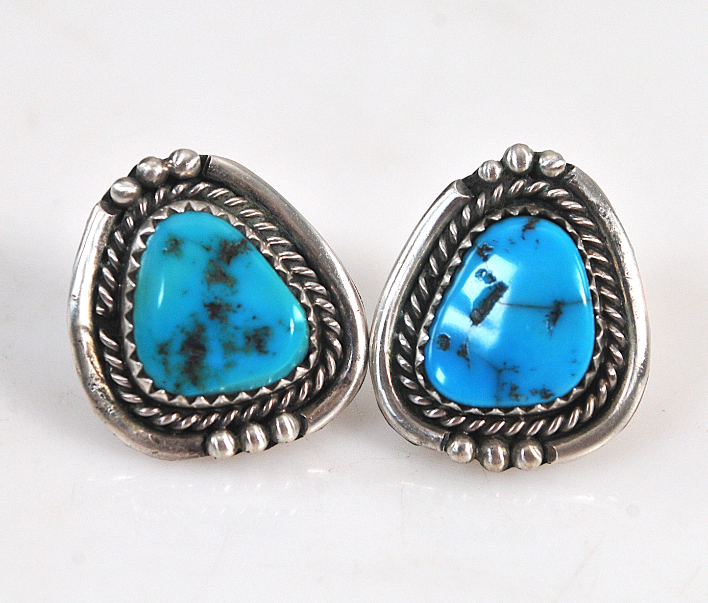 Navajo Sterling Silver Turquoise Stud Earrings