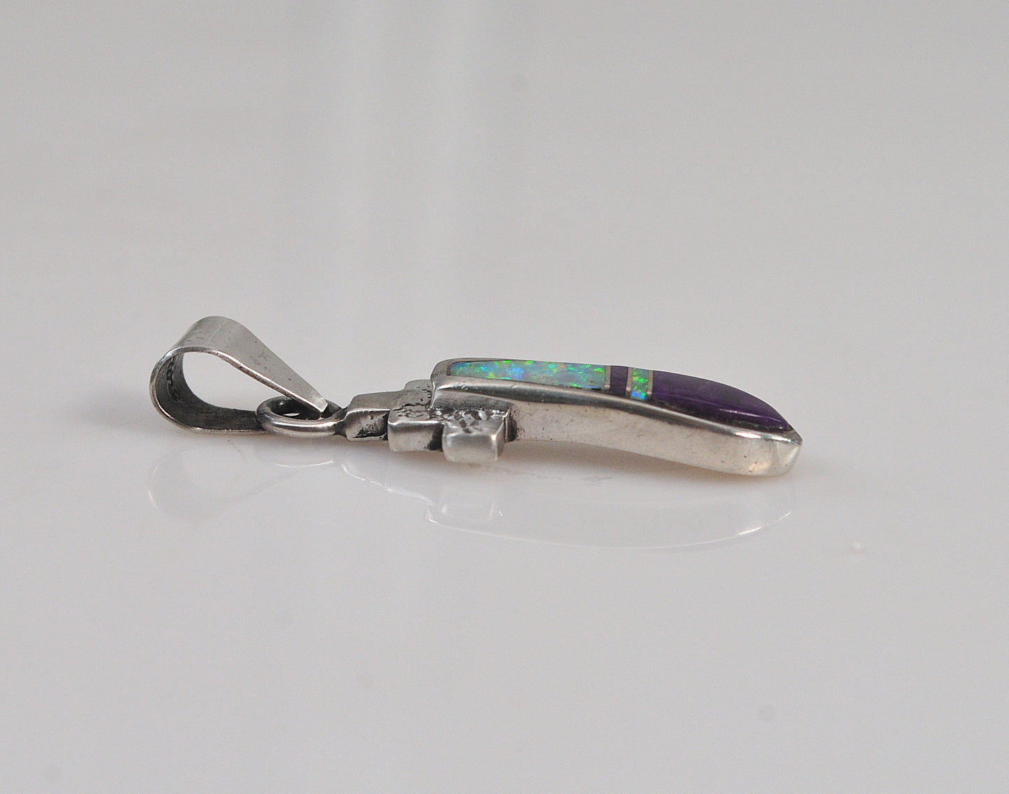 Ervin Hoskie Navajo Sterling Silver Opal Sugilite Pendant