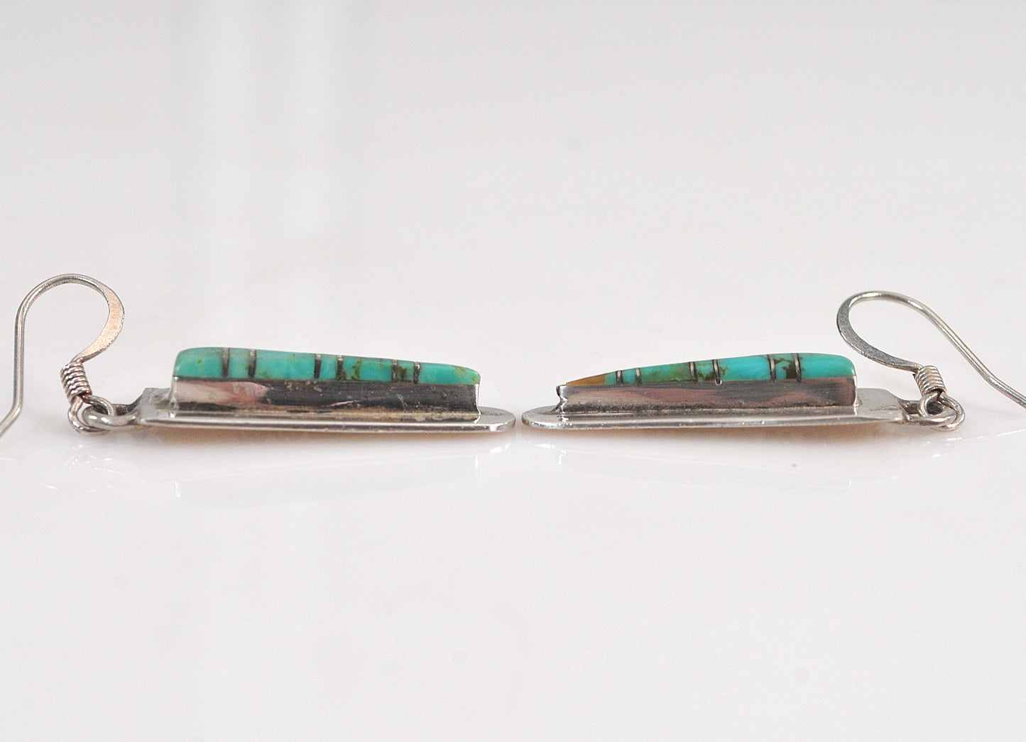 Zuni Sterling Silver Turquoise Inlay Earrings