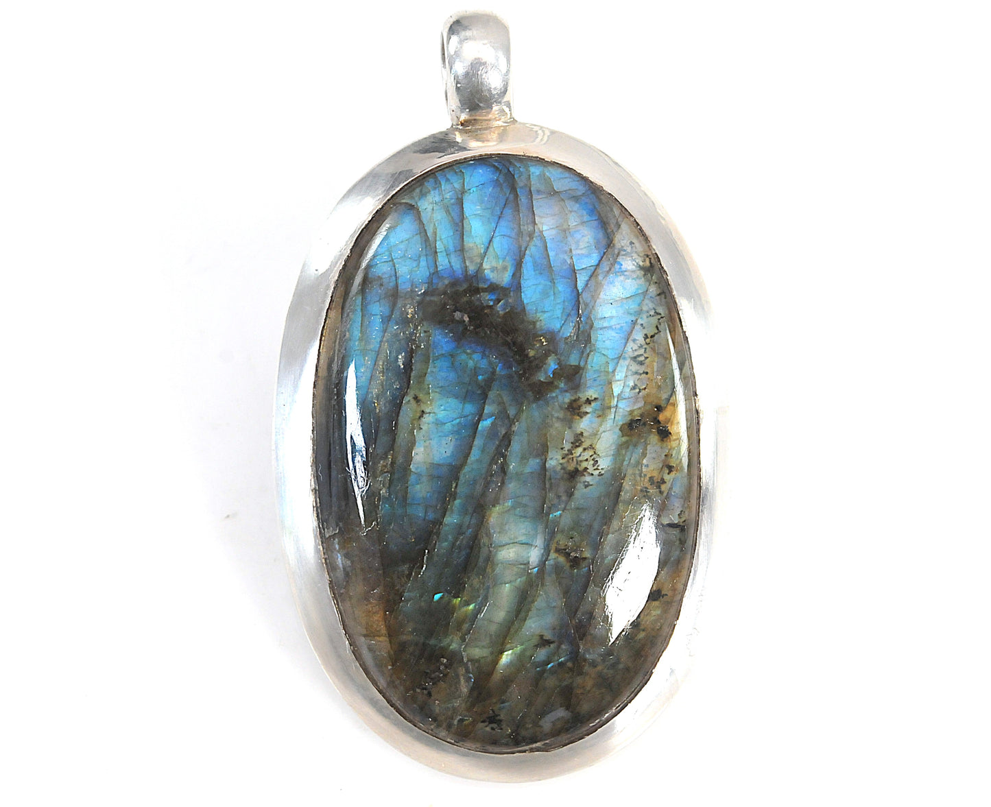 Huge Sterling Silver Labradorite Pendant