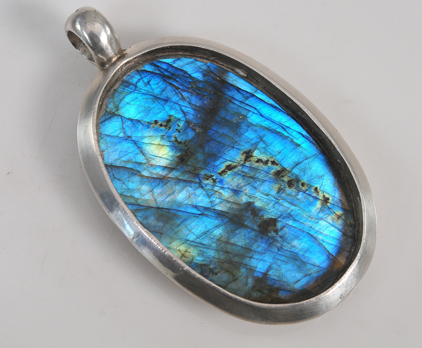 Huge Sterling Silver Labradorite Pendant