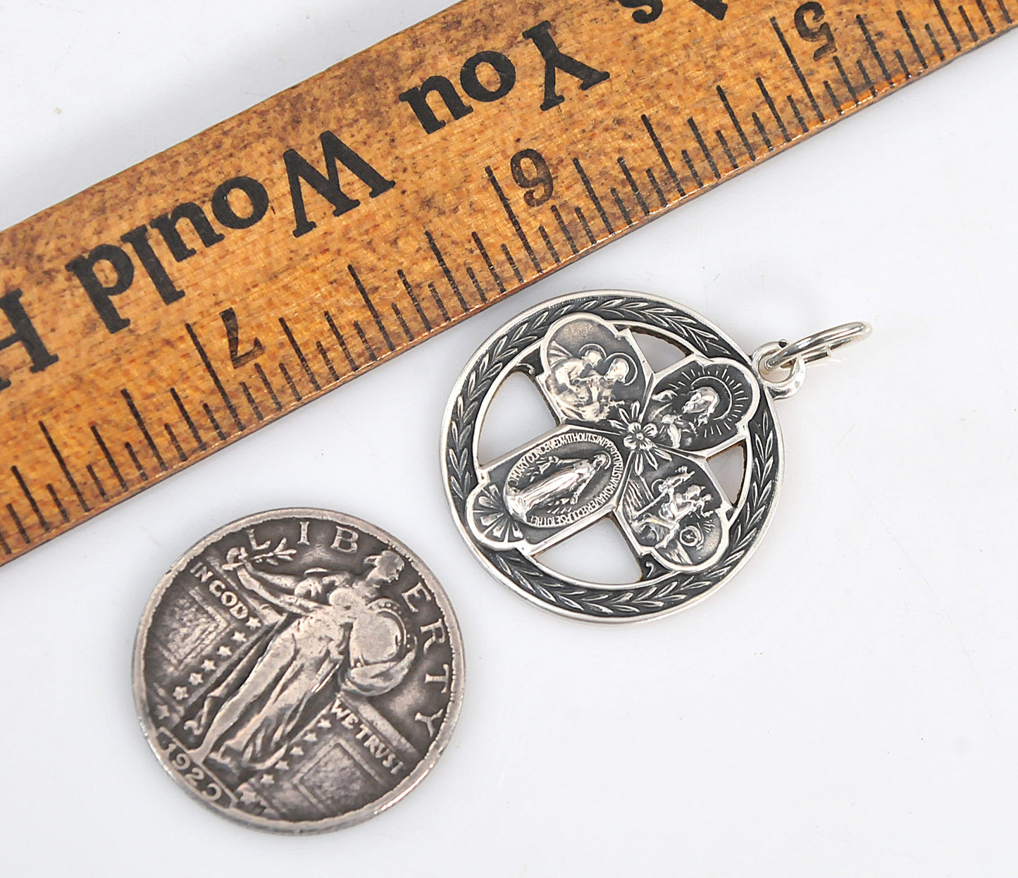 Vintage HMH Sterling Silver Four Way Medal