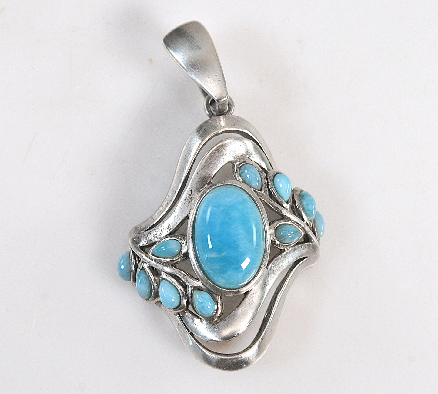 BBJ Sterling Silver Larimar Enhancer Pendant