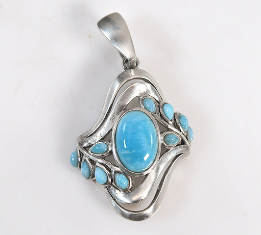 BBJ Sterling Silver Larimar Enhancer Pendant