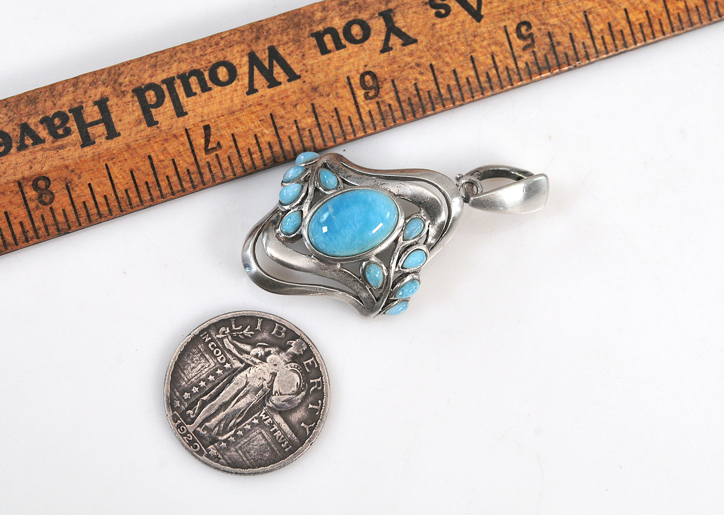 BBJ Sterling Silver Larimar Enhancer Pendant