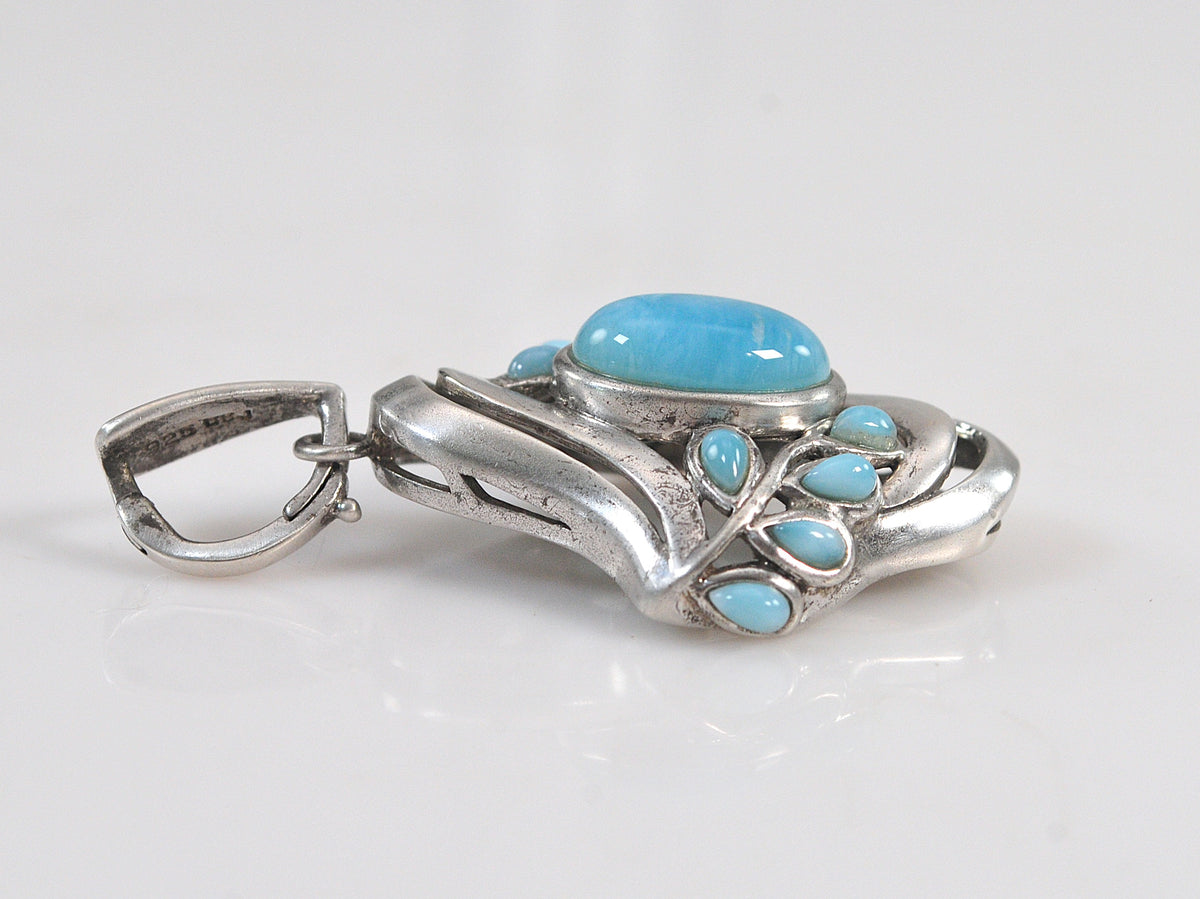BBJ Sterling Silver Larimar Enhancer Pendant