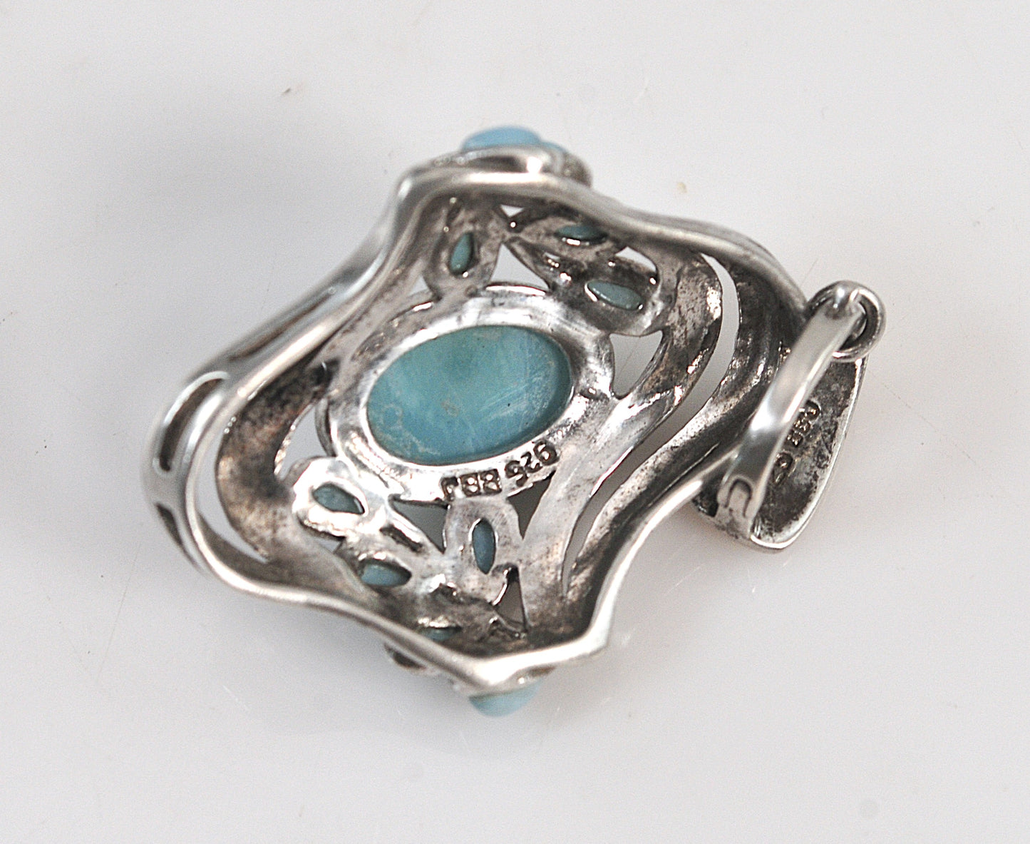 BBJ Sterling Silver Larimar Enhancer Pendant