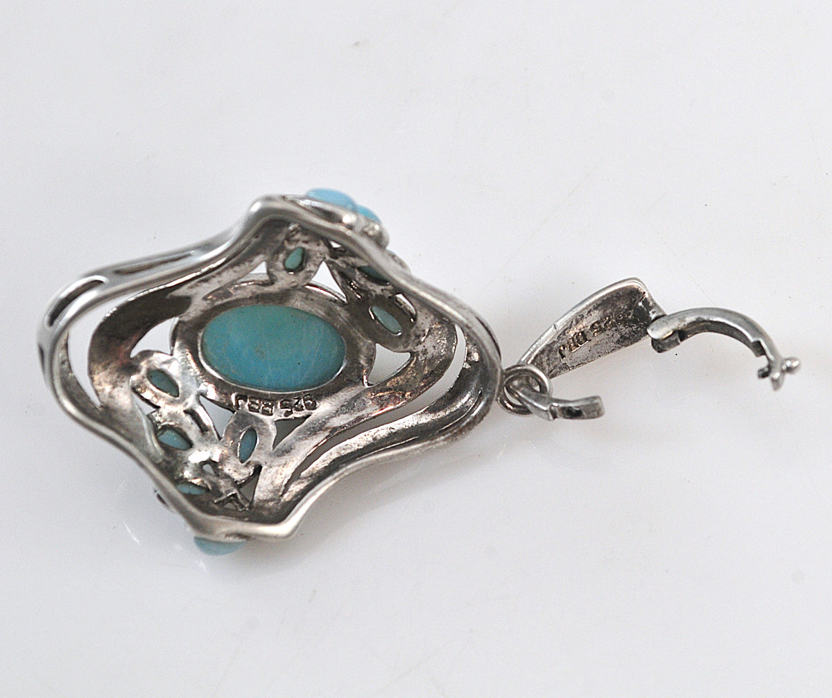 BBJ Sterling Silver Larimar Enhancer Pendant