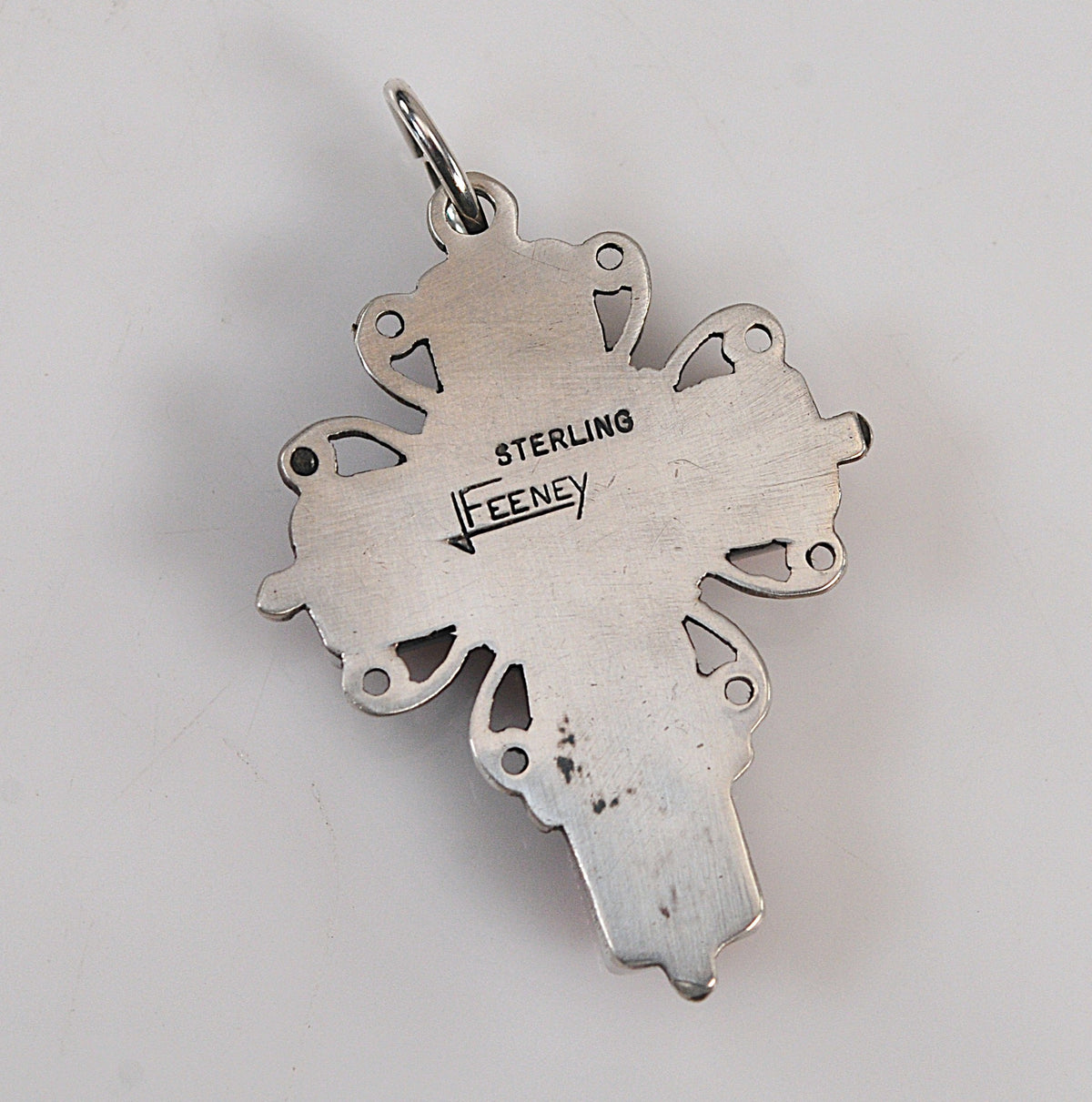 Leo Feeney Sterling Silver Coral Cross Pendant