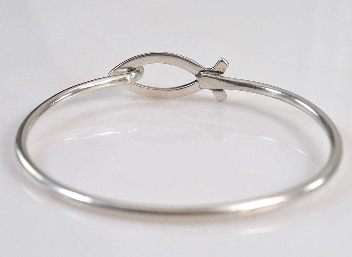 Sterling Silver Ichthys Fish Hook Bracelet