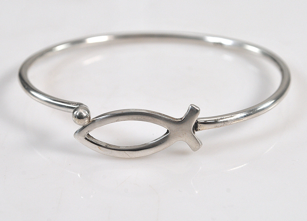 Sterling Silver Ichthys Fish Hook Bracelet