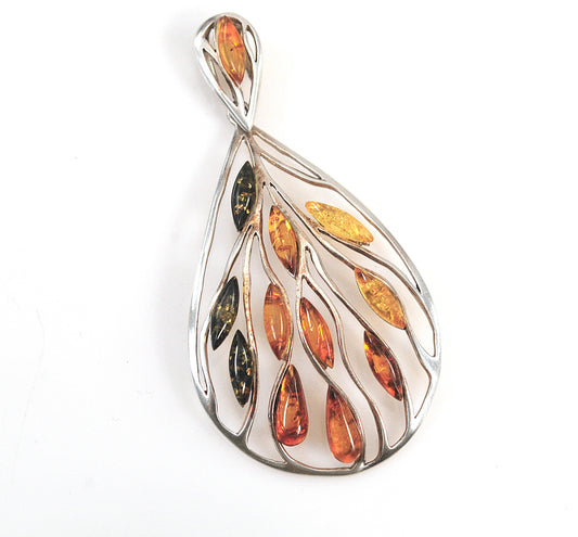 Sterling Silver Amber Pendant