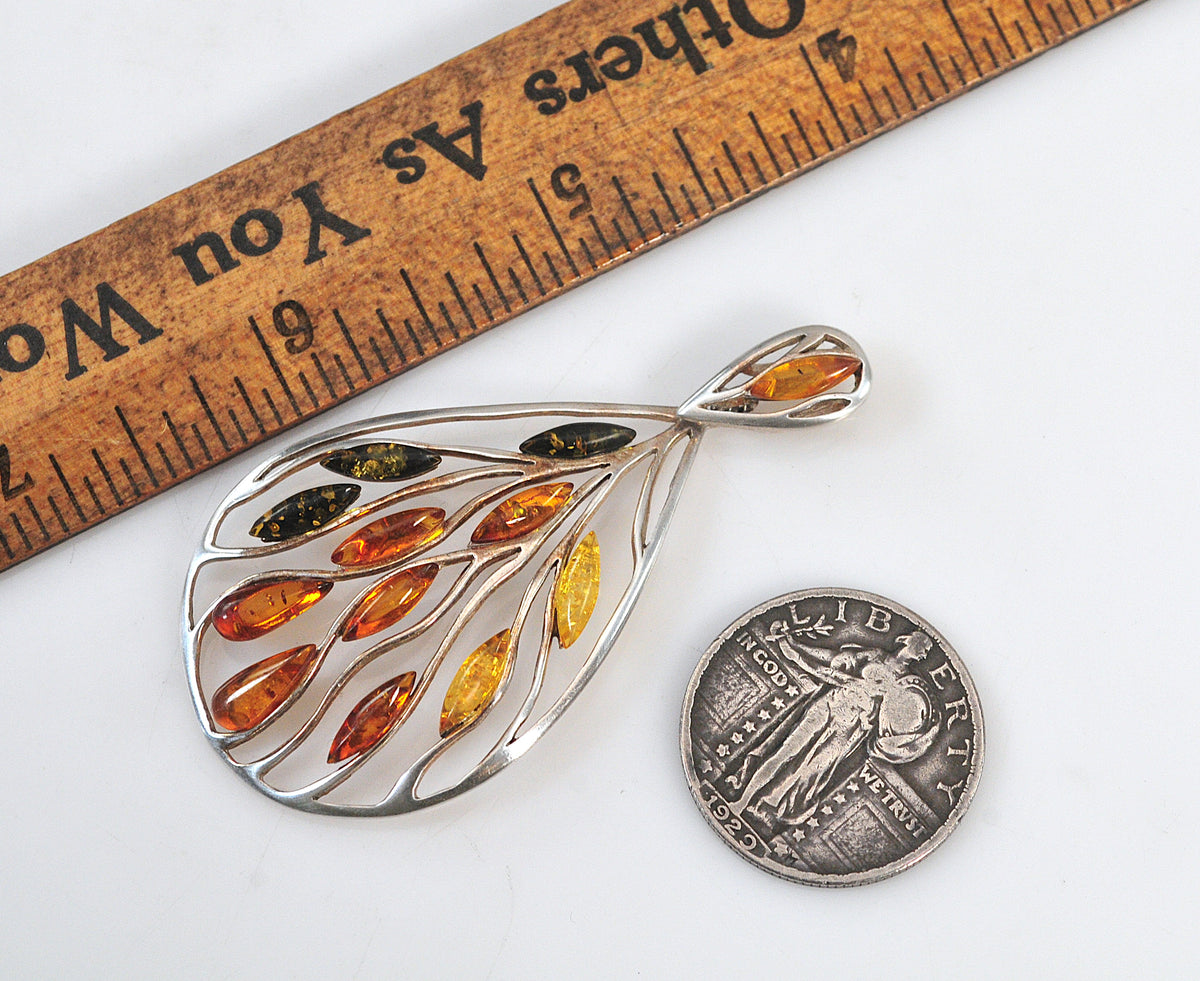 Sterling Silver Amber Pendant