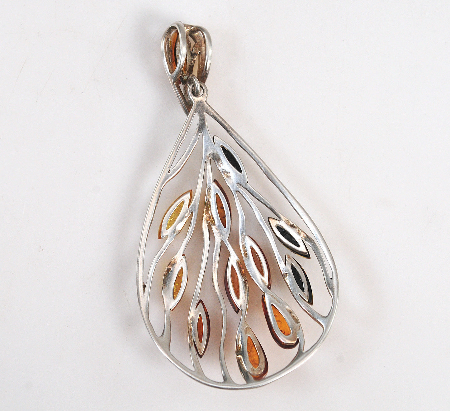 Sterling Silver Amber Pendant