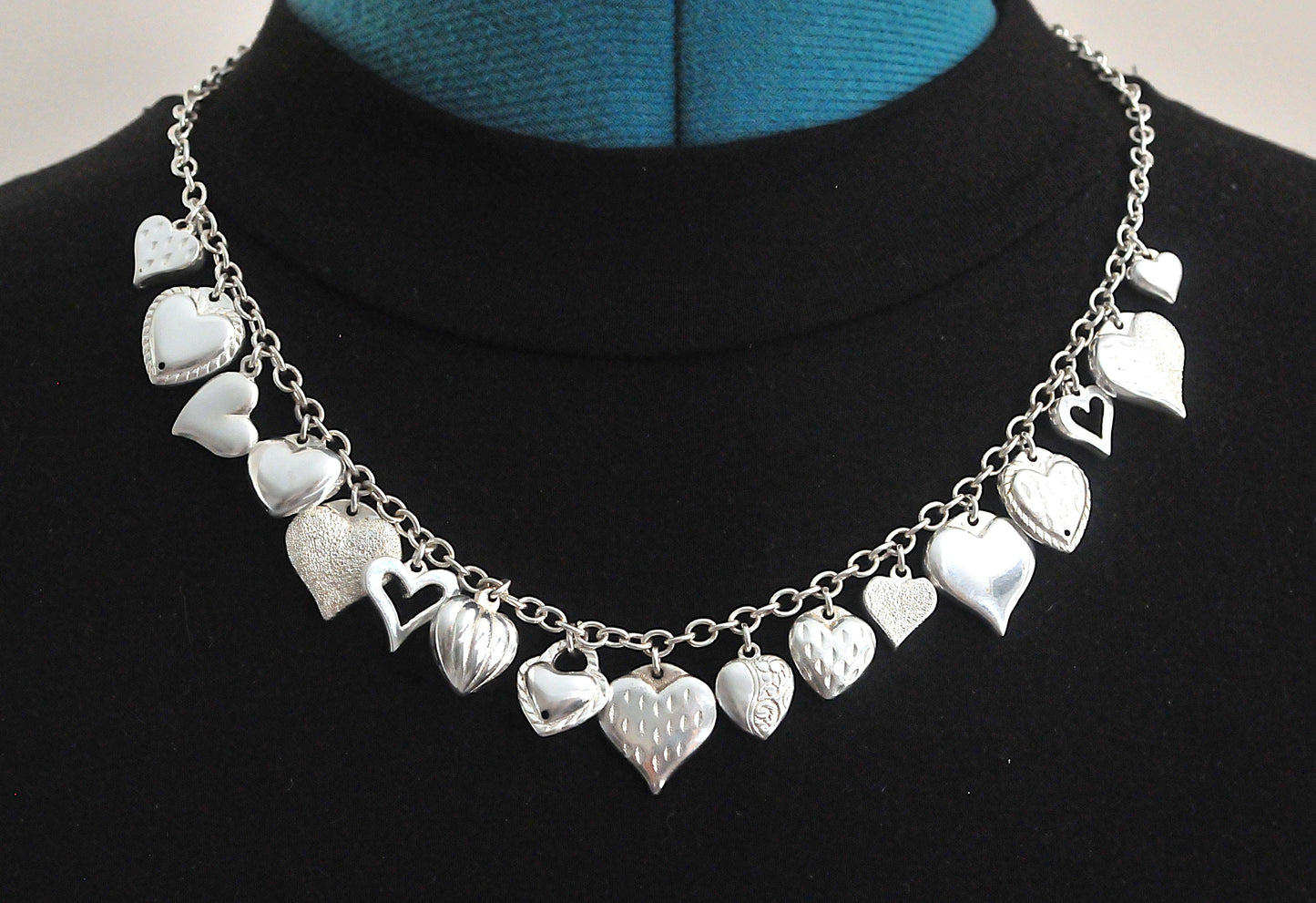 Signed Sterling Silver “My Strawberry’s Heart” Charm Necklace