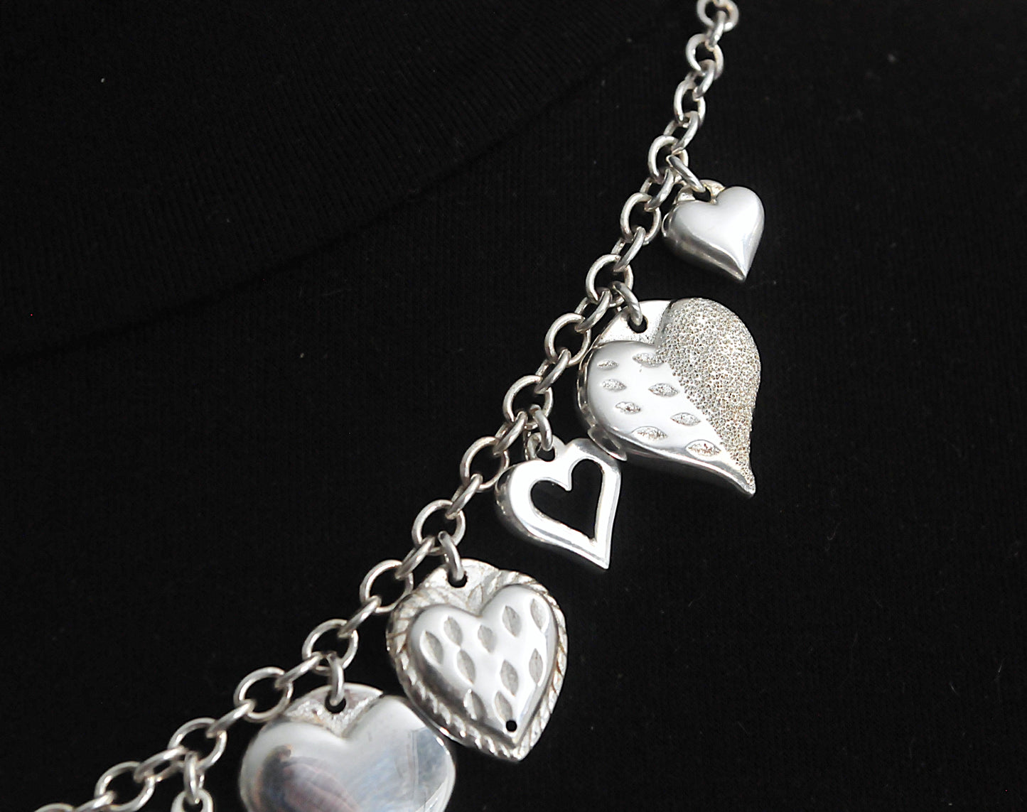 Signed Sterling Silver “My Strawberry’s Heart” Charm Necklace