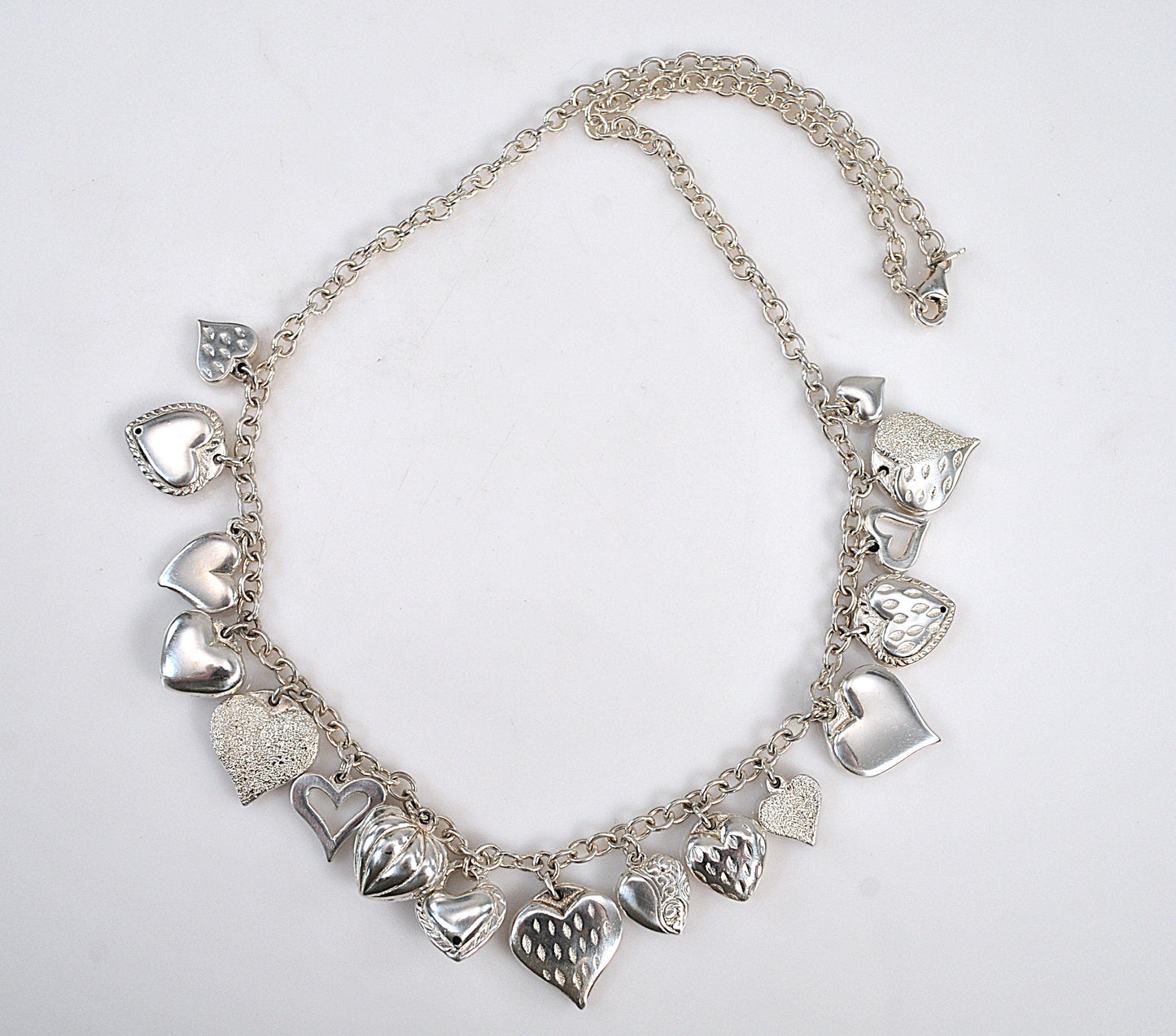 Signed Sterling Silver “My Strawberry’s Heart” Charm Necklace