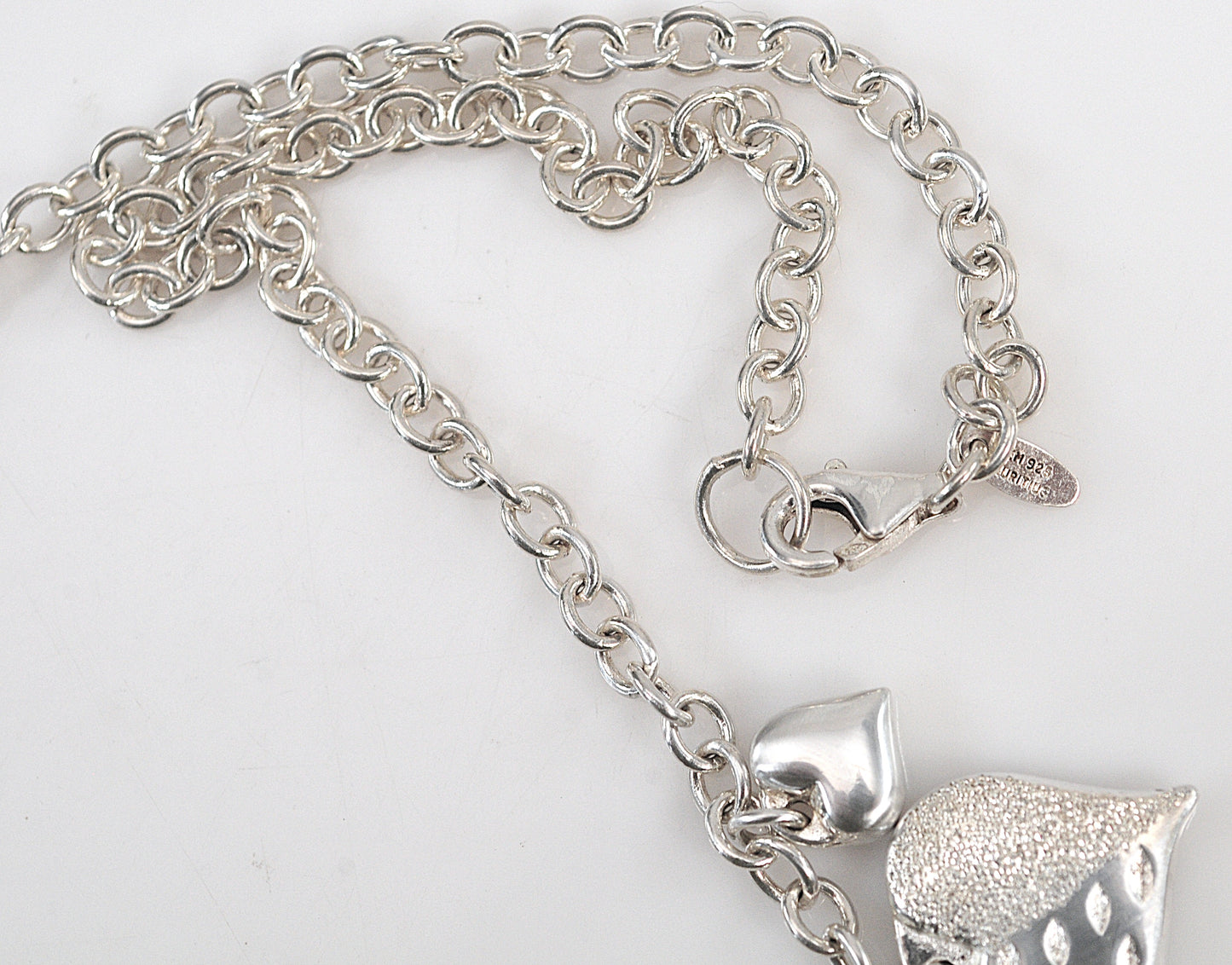 Signed Sterling Silver “My Strawberry’s Heart” Charm Necklace